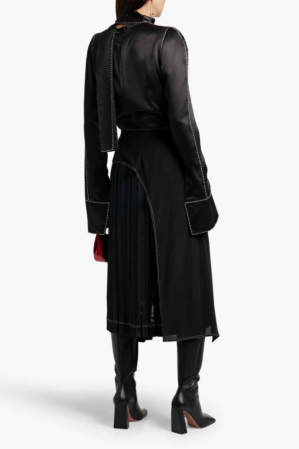 3.1 PHILLIP LIM Layered pleated crepe and georgette midi skirt