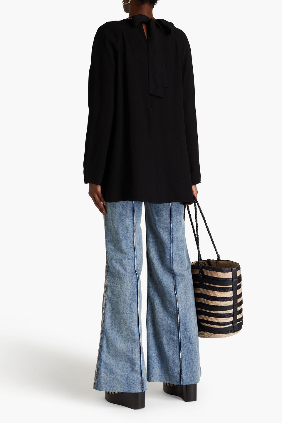 Zimmermann Chain-embellished Crepe Blouse In Black