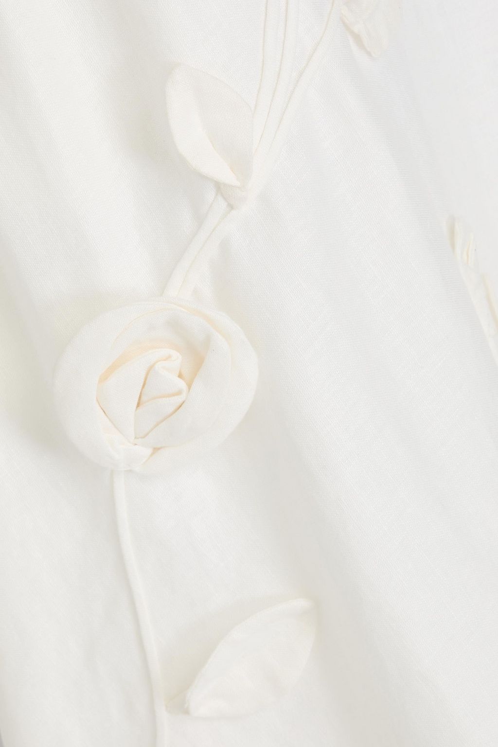 ZIMMERMANN تنورة متوسطة الطول من الكتّان ومُزيّنة بزخارف الأزهار