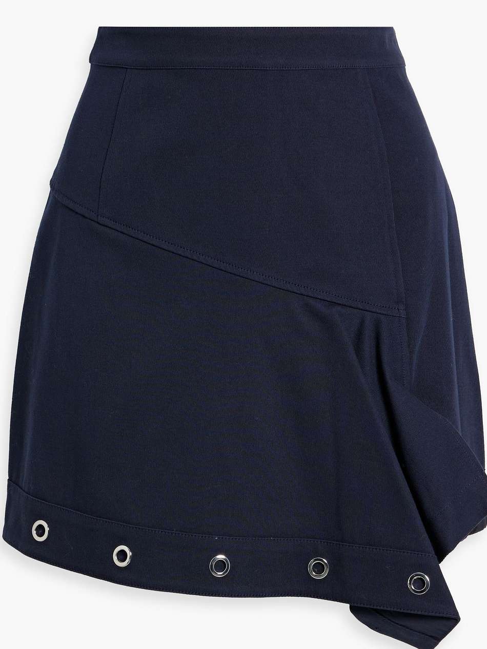 asymmetric embellished cotton-twill mini skirt