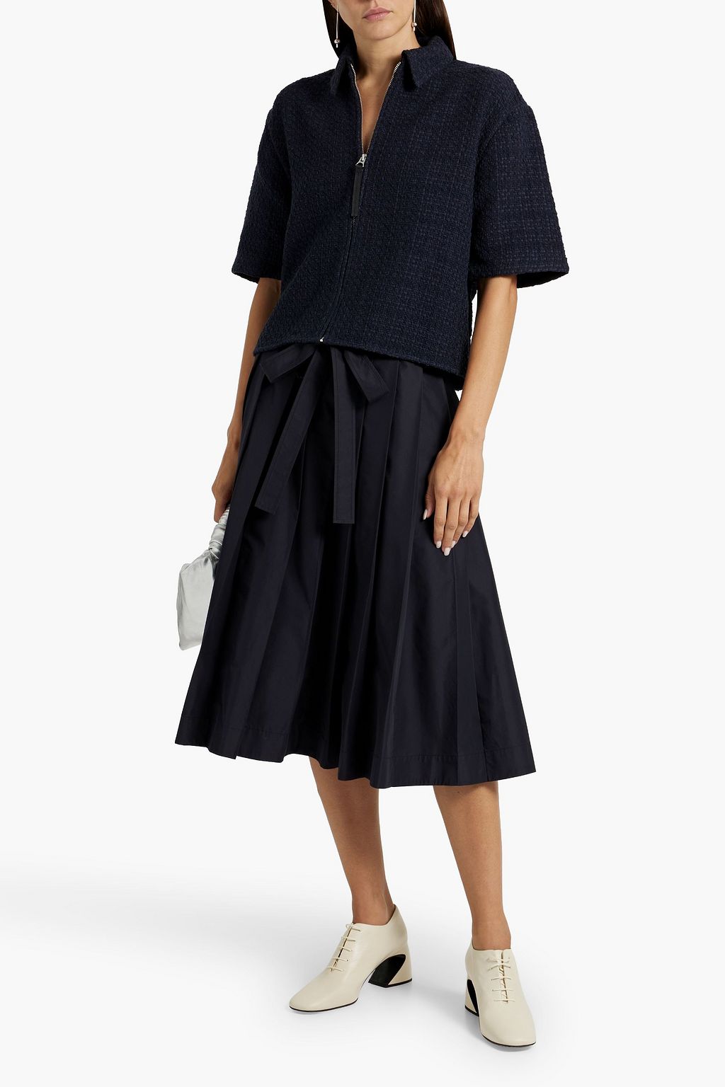 3.1 PHILLIP LIM Pleated cotton-blend poplin midi skirt