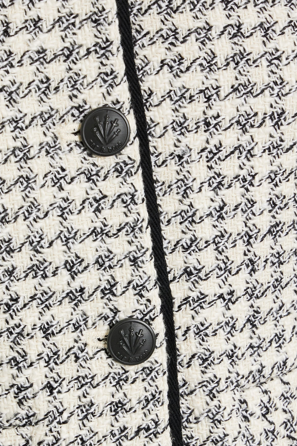 Rag & Bone Carmen Check Cotton Blend Tweed Jacket In White
