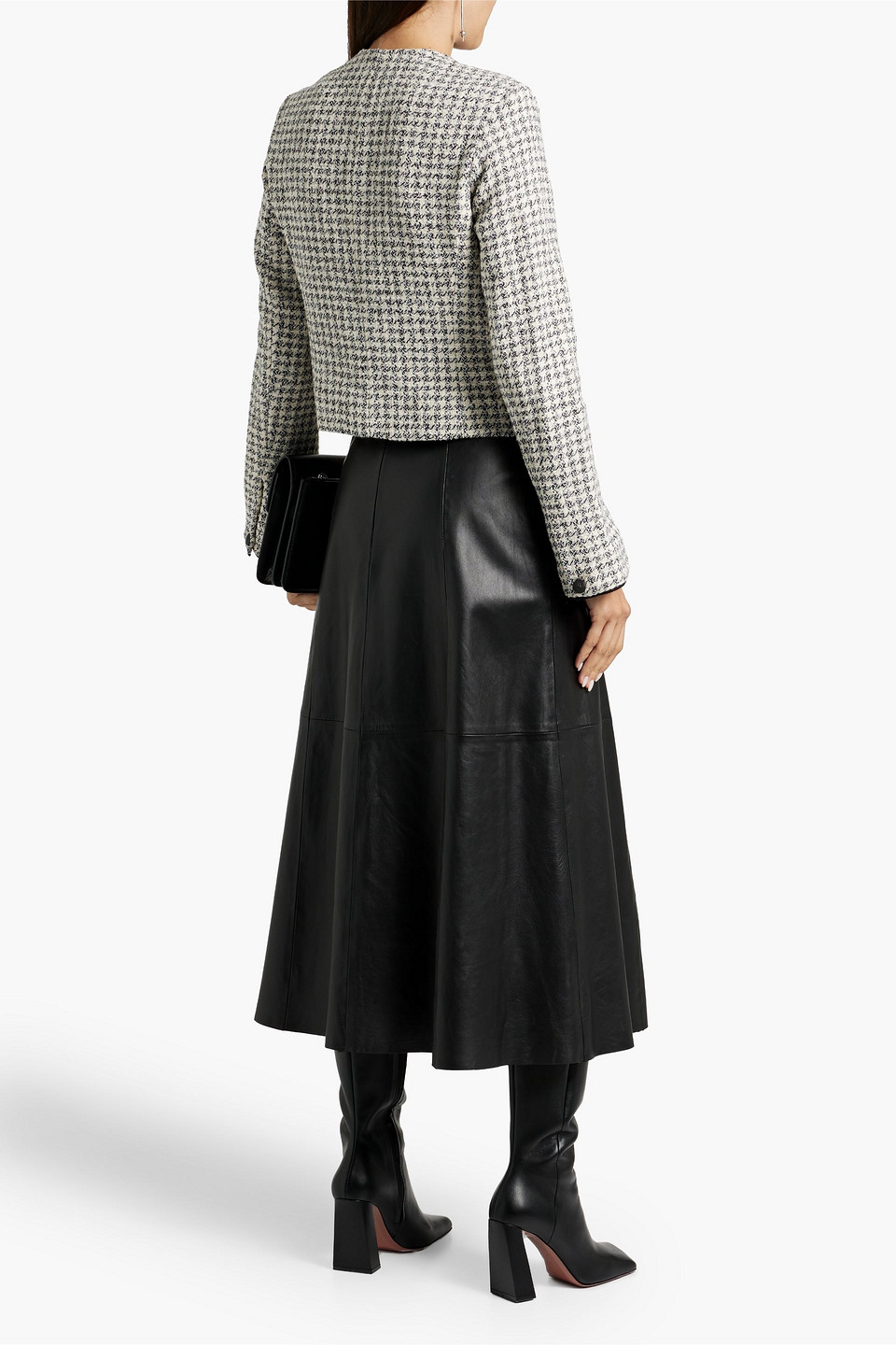 Rag & Bone Carmen Check Cotton Blend Tweed Jacket In White