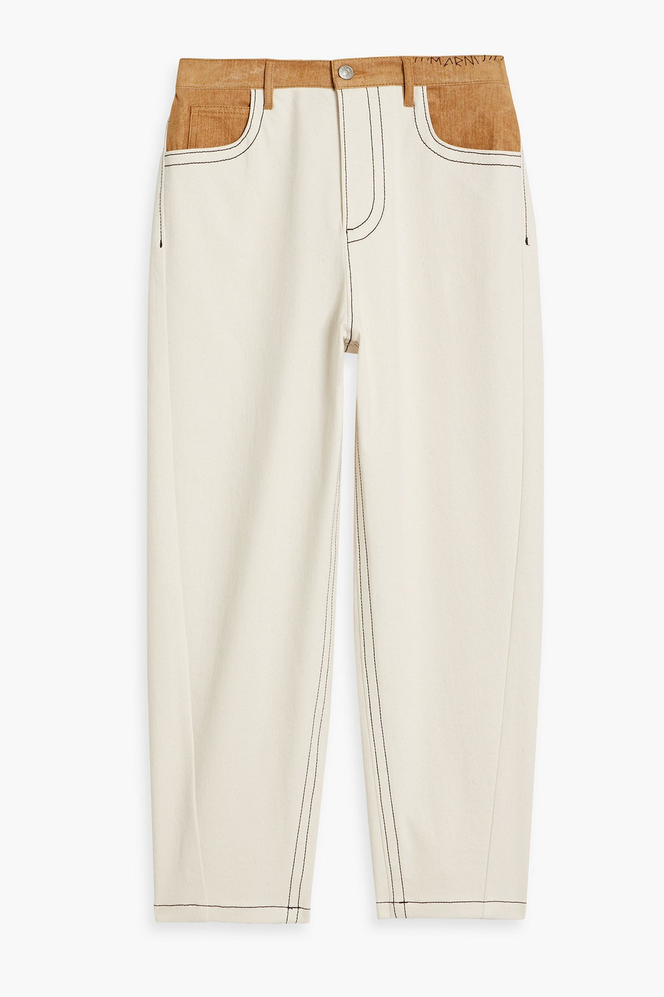 Marni High-rise Straight-leg Jeans In Beige