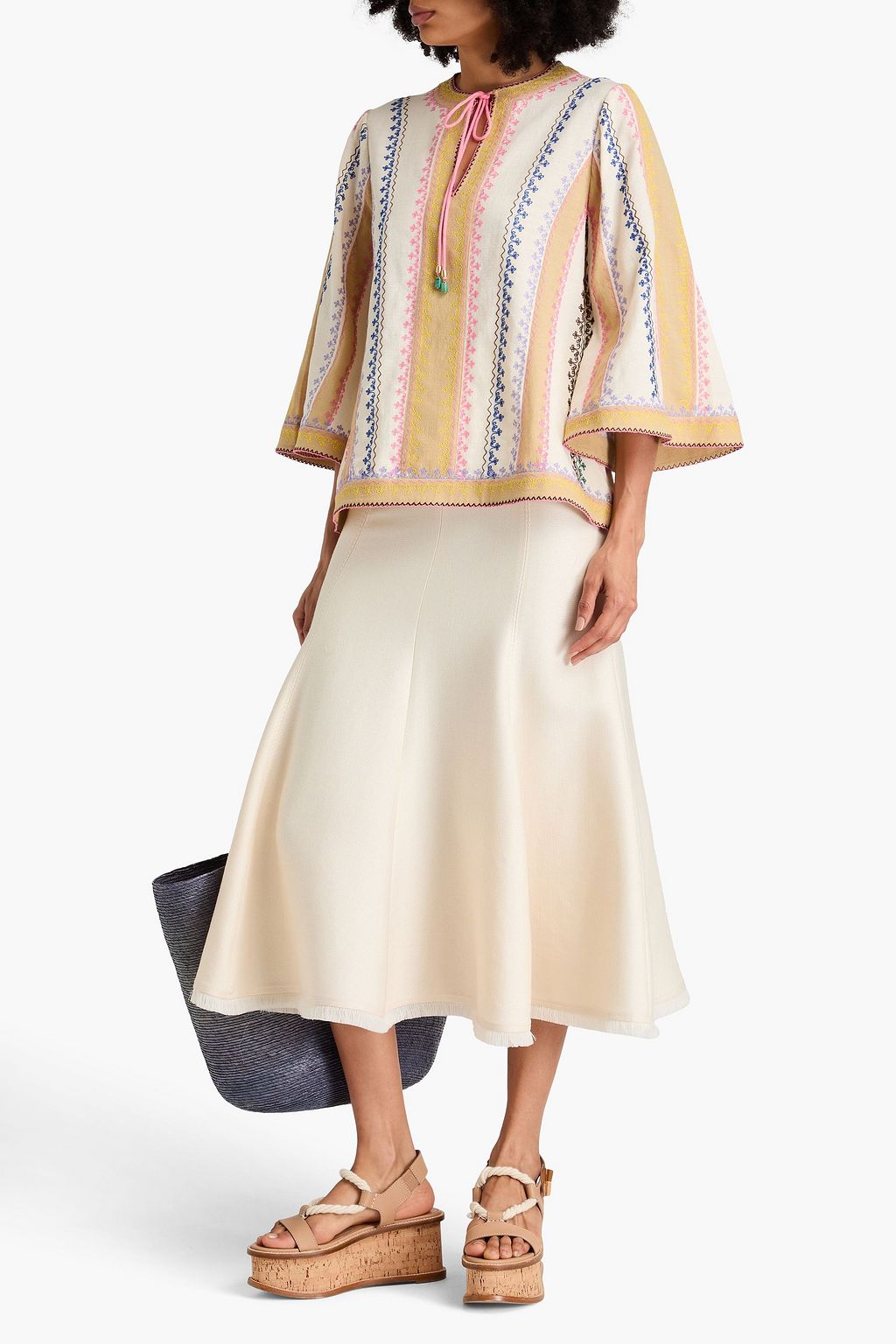 ZIMMERMANN Striped cotton tunic