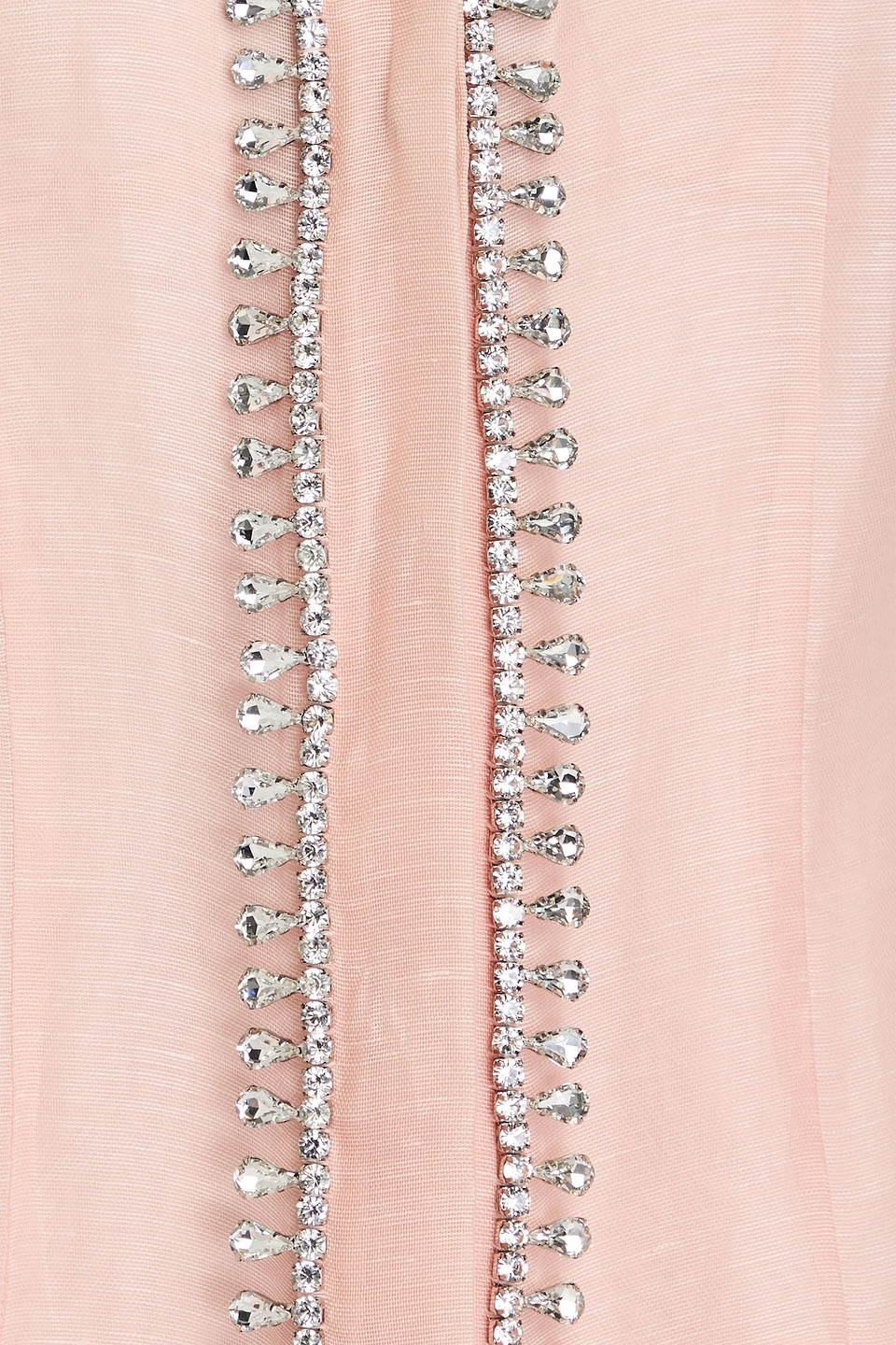 Zimmermann Embellished Linen And Silk-blend Organza Shirt In Blush
