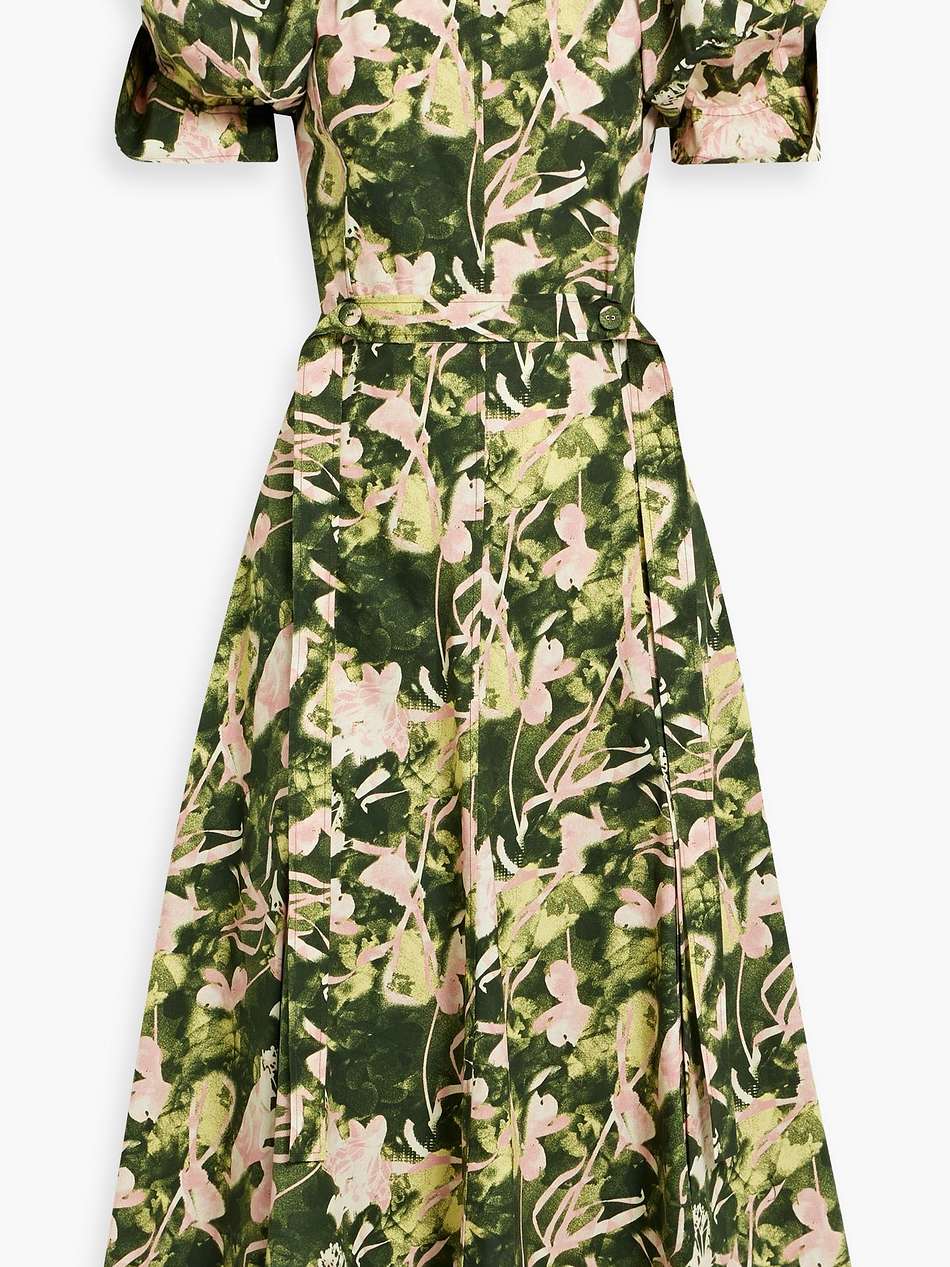 floral-print cotton-poplin midi dress