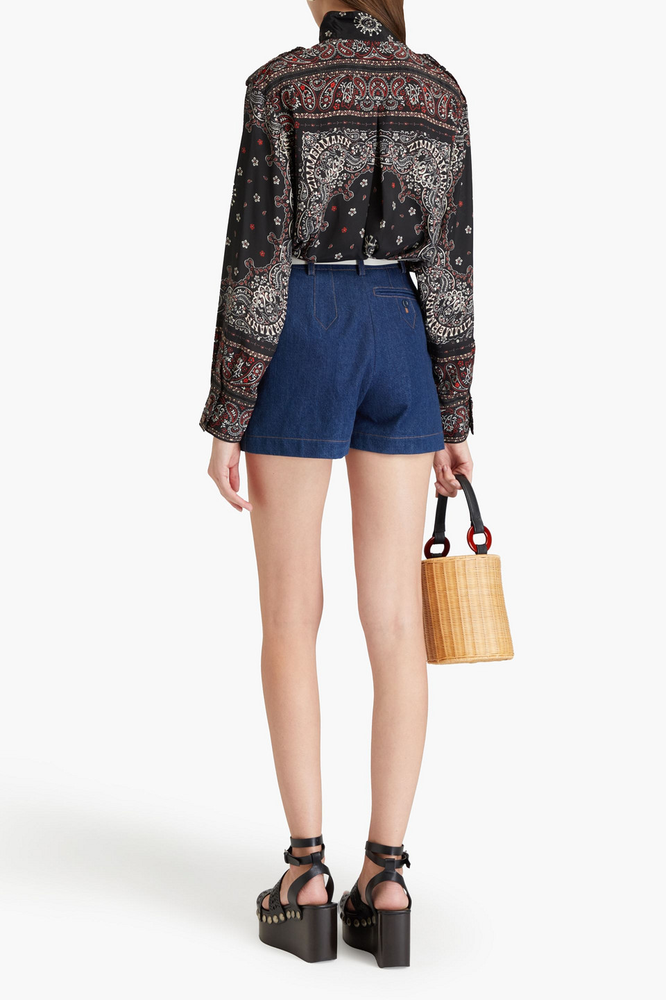 Zimmermann Utility Paisley-print Blouse In Black