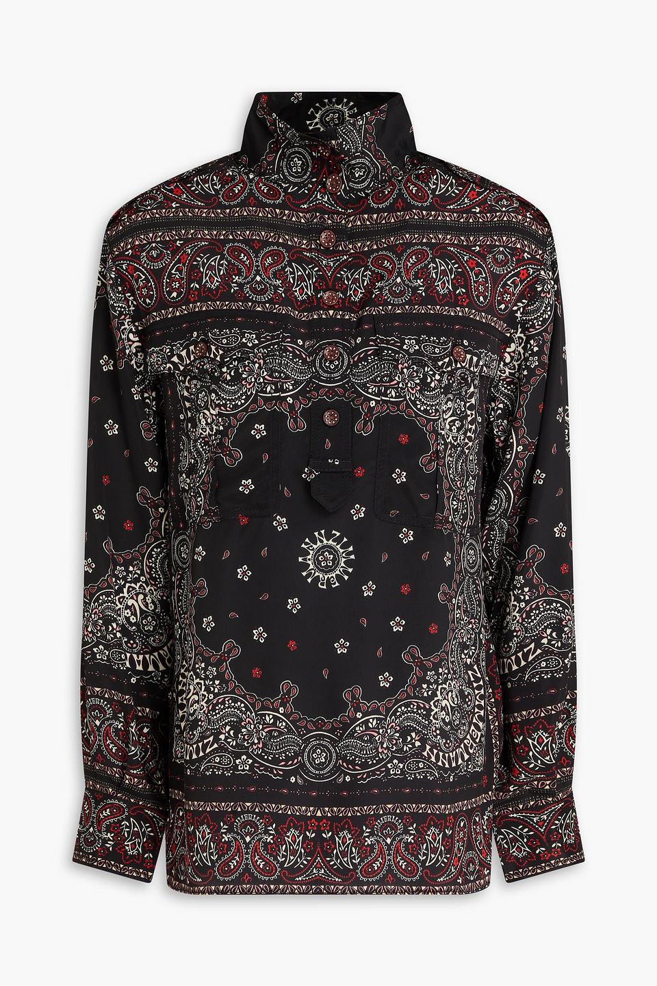 Zimmermann Utility Paisley-print Blouse In Black