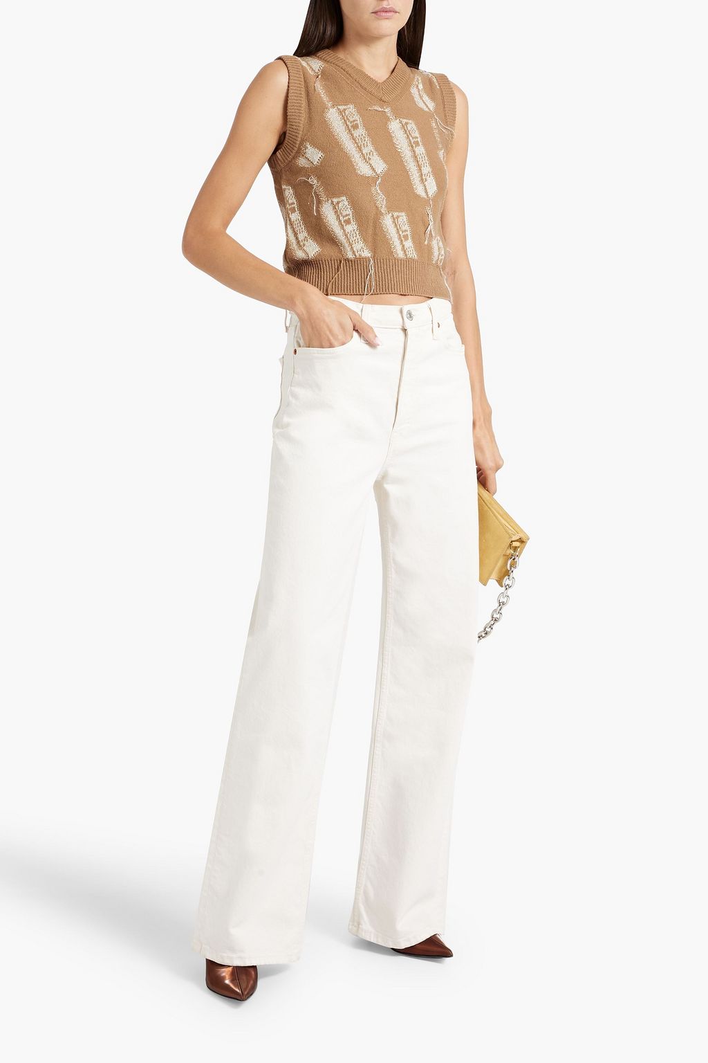 ACNE STUDIOS Distressed metallic wool vest
