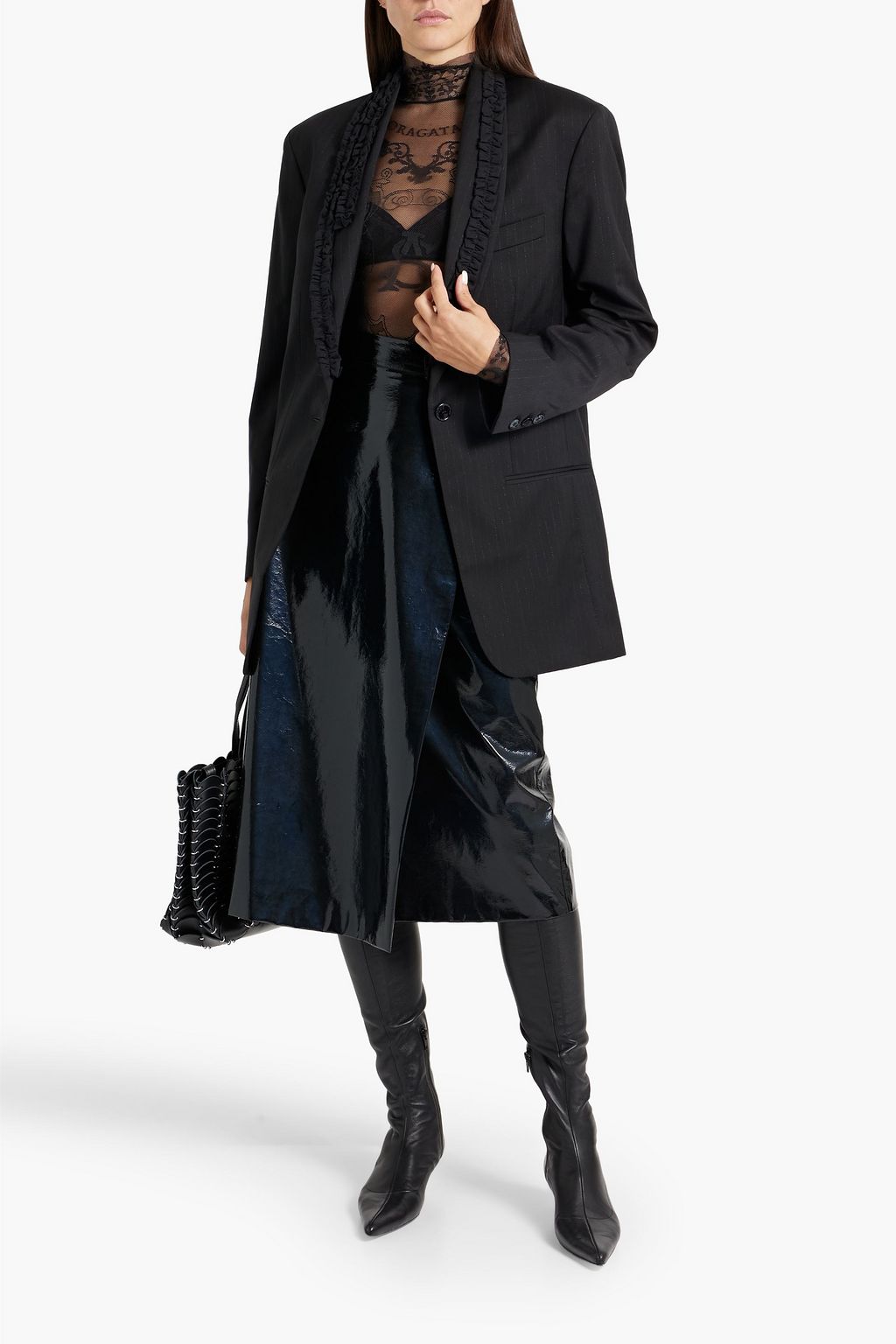 ACNE STUDIOS Metallic pinstriped wool-blend blazer