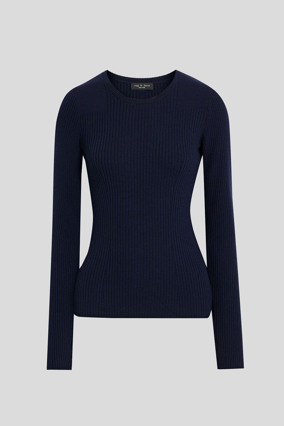Rag & Bone Audrina Slim-fit Wool-blend Jumper In Midnight Blue