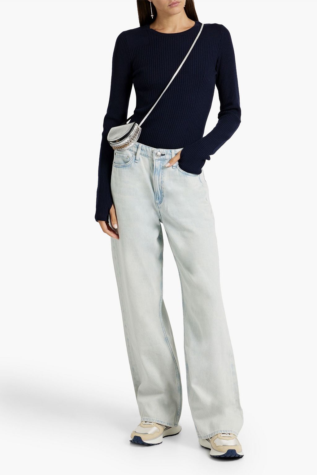 RAG & BONE جينز "لوغان" بأرجل واسعة وبخصر مرتفع
