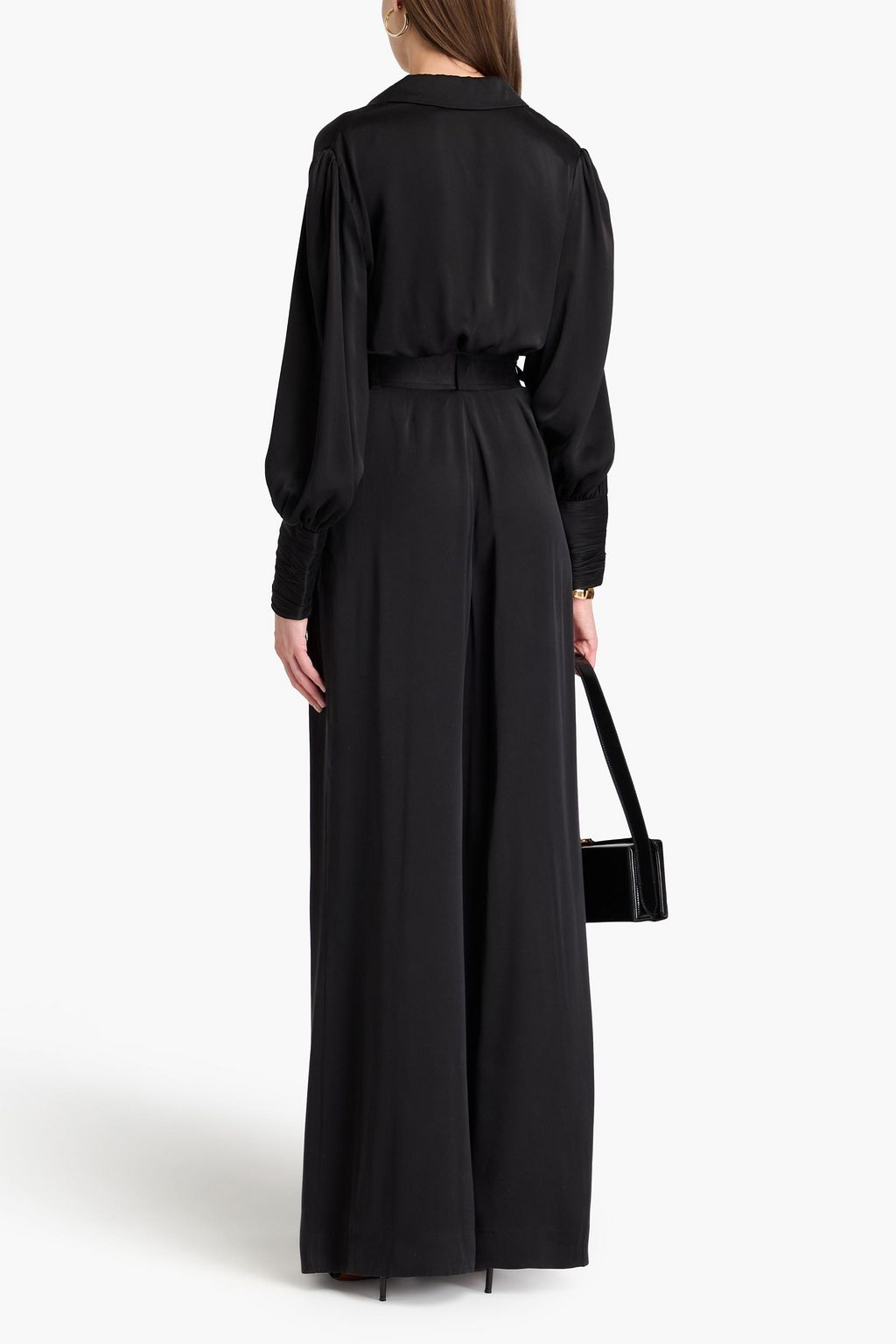 ZIMMERMANN ウォッシュ加工シルク クロップド ラップトップス プリーツ入り