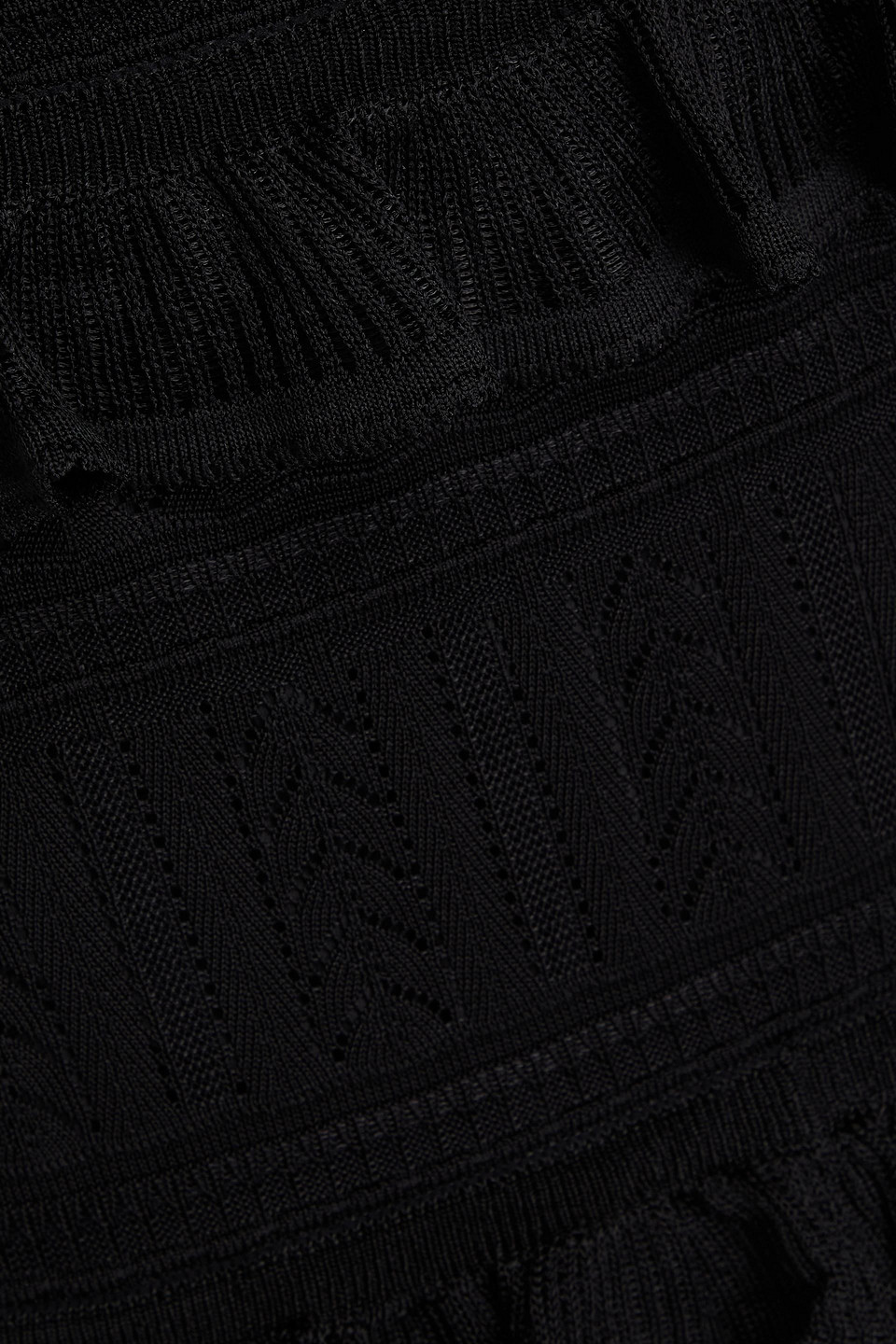 Zimmermann Tiered Pointelle-knit Midi Dress In Black