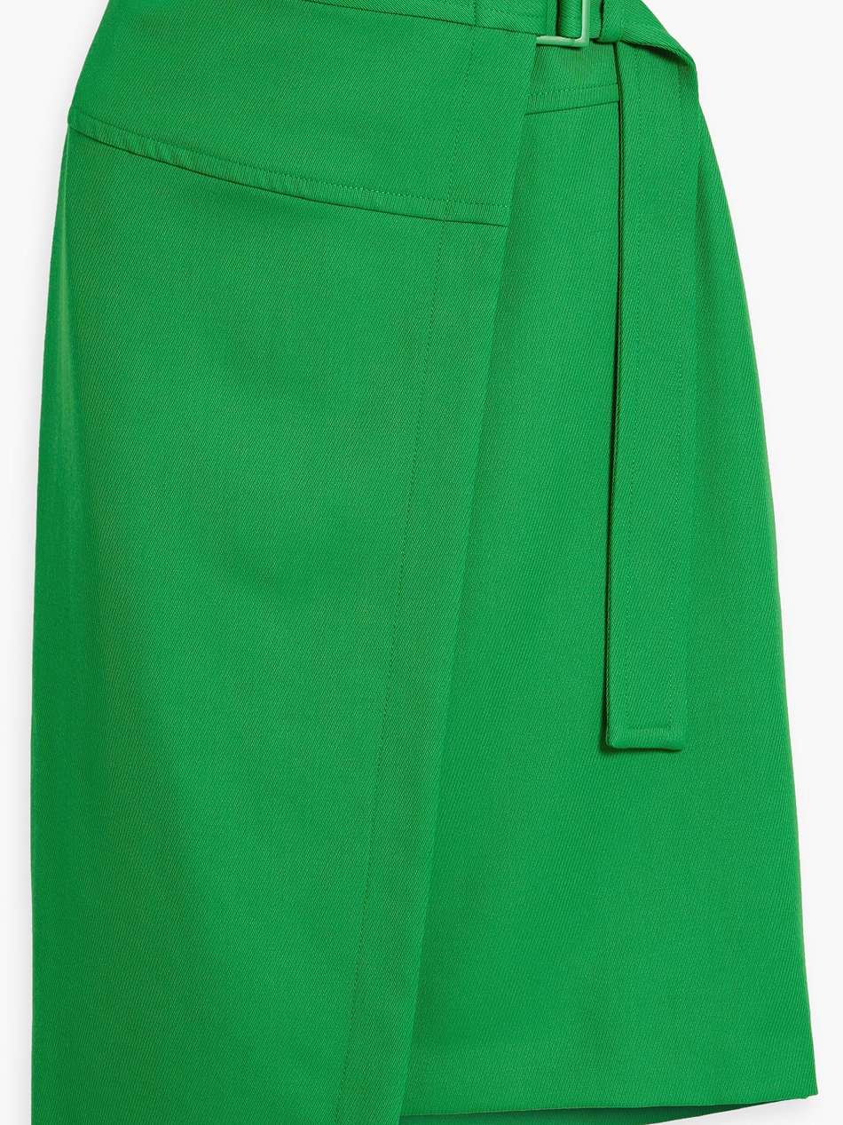 cavalry wool-twill midi wrap skirt