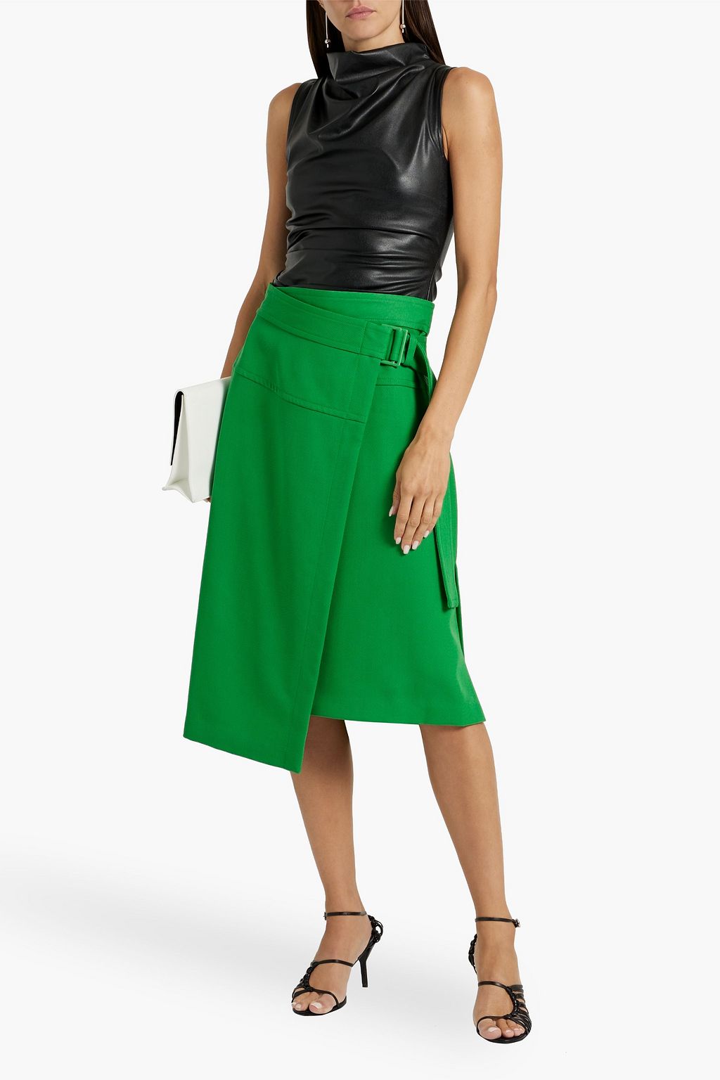 3.1 PHILLIP LIM Cavalry wool-twill midi wrap skirt