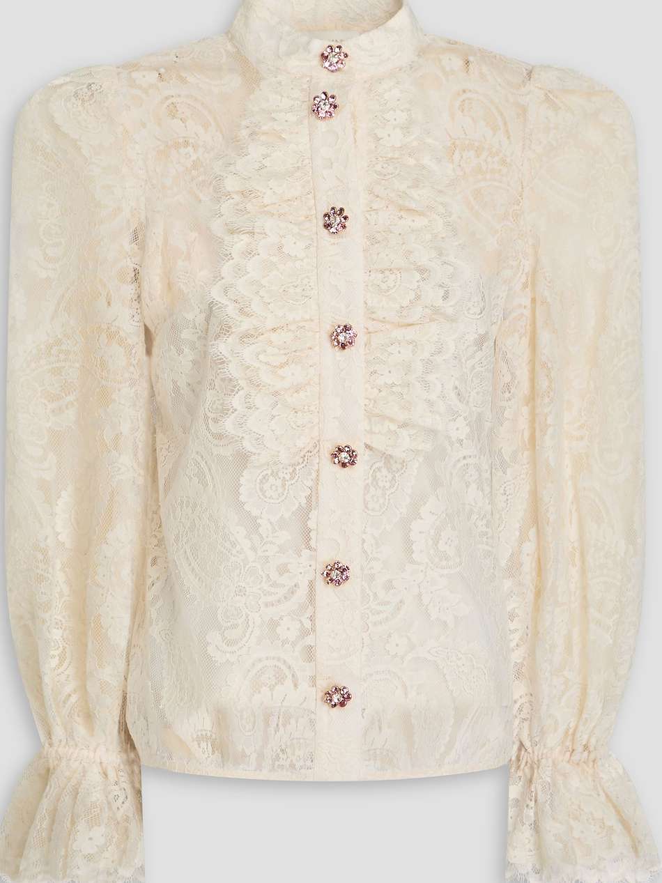 cotton-blend lace blouse