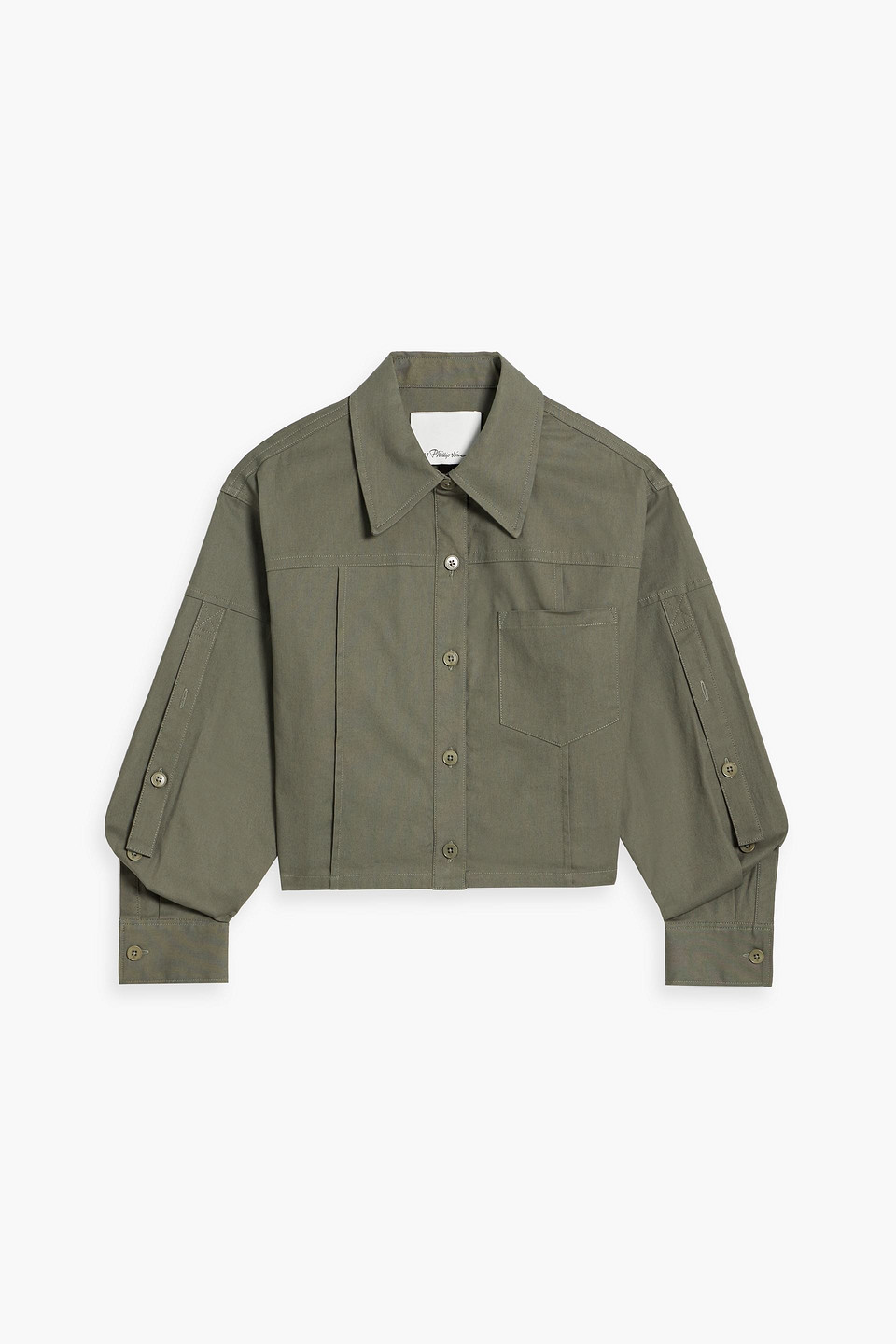 3.1 Phillip Lim Cropped Cotton-blend Jacket In Army Green