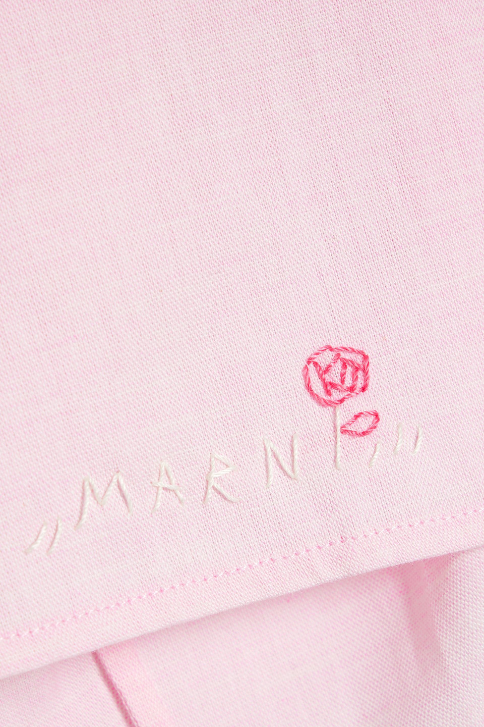 Marni Embroidered Cotton Shirt In Bubblegum