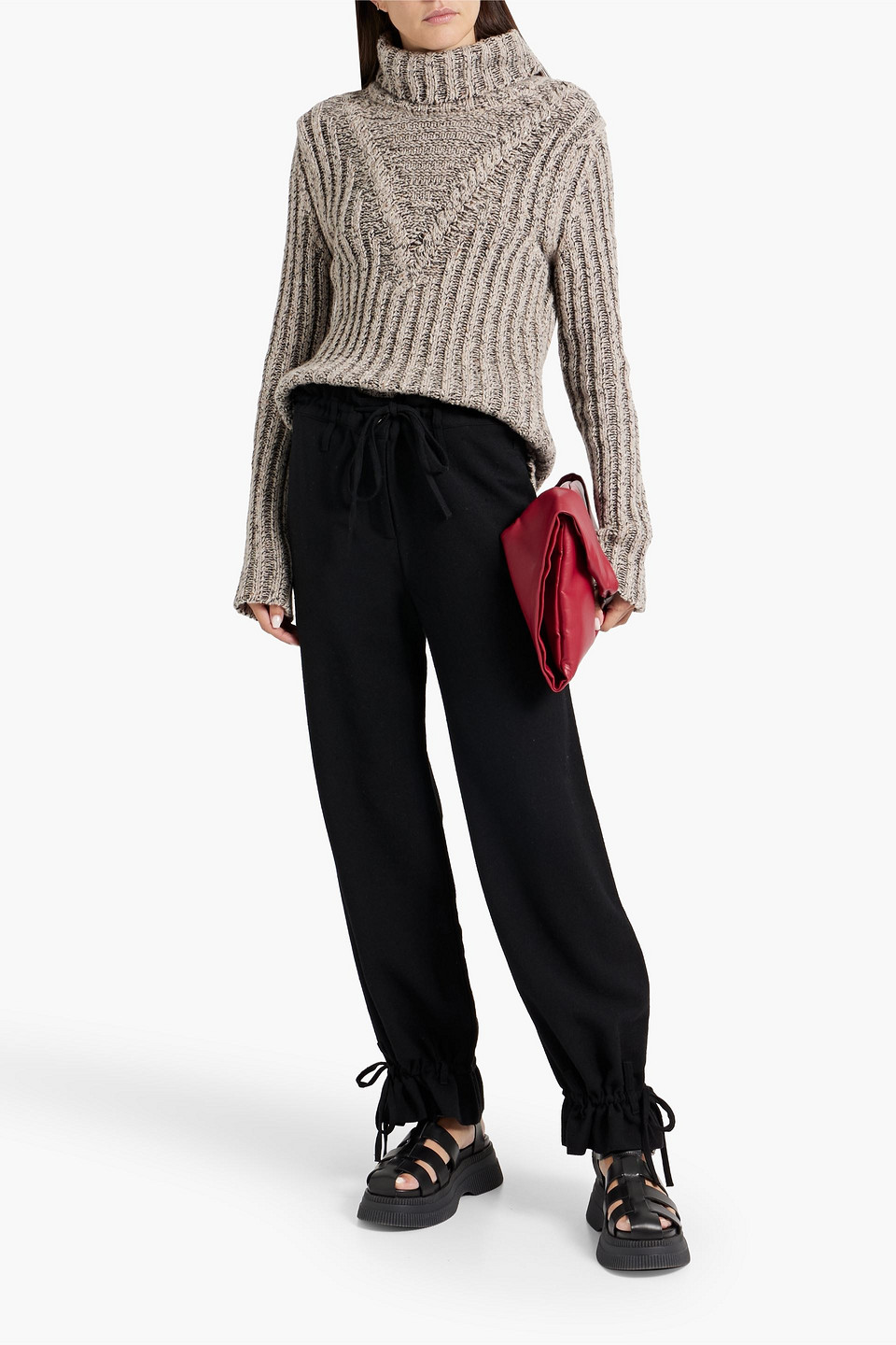 Acne Studios Wool-blend Tapered Pants In Black