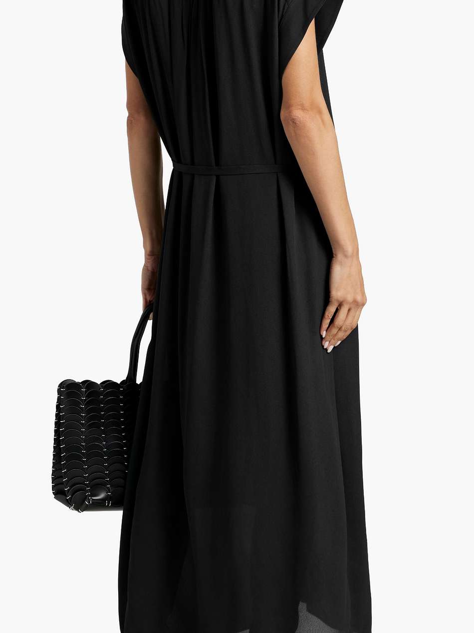 robin belted crepon maxi shirt dress