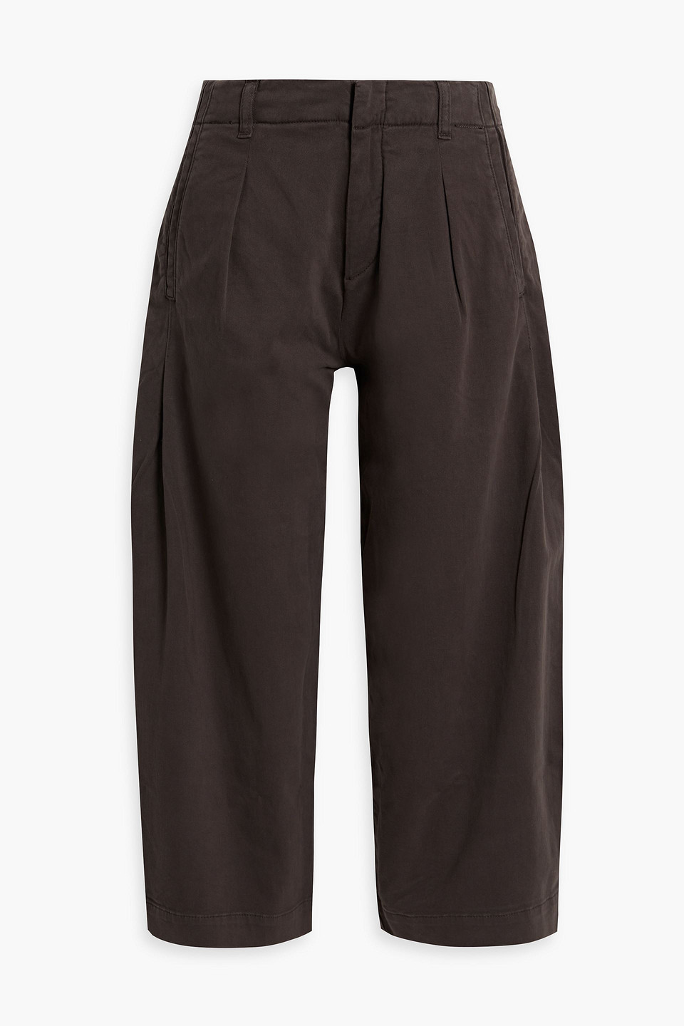 Rag & Bone Donovan Cropped Cotton-blend Twill Wide-leg Pants In Black