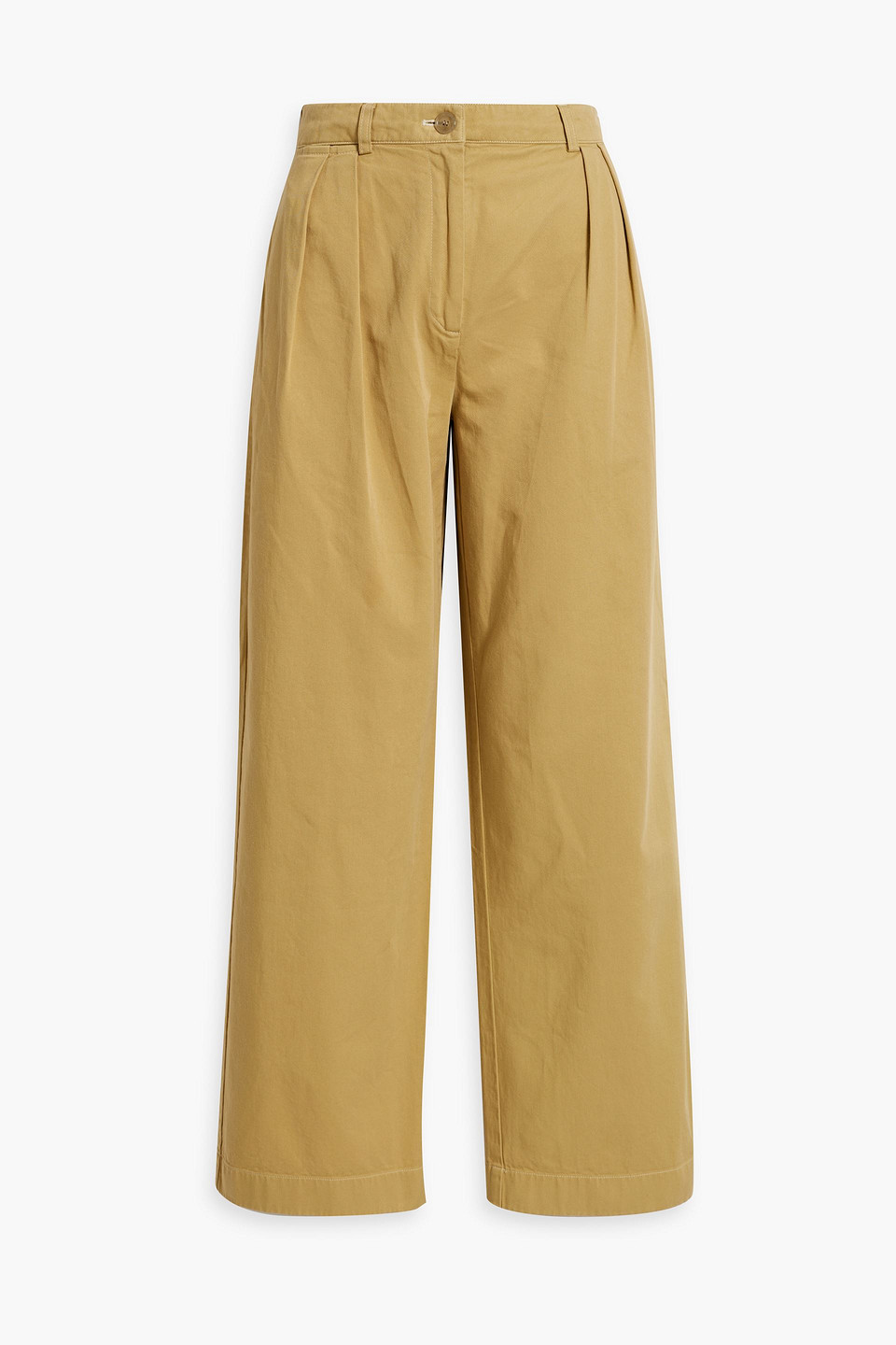 Cotton-twill straight-leg pants