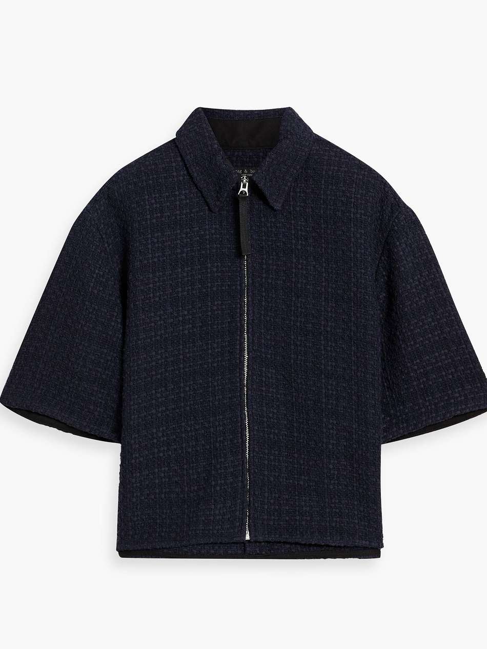 junie cotton-blend tweed top