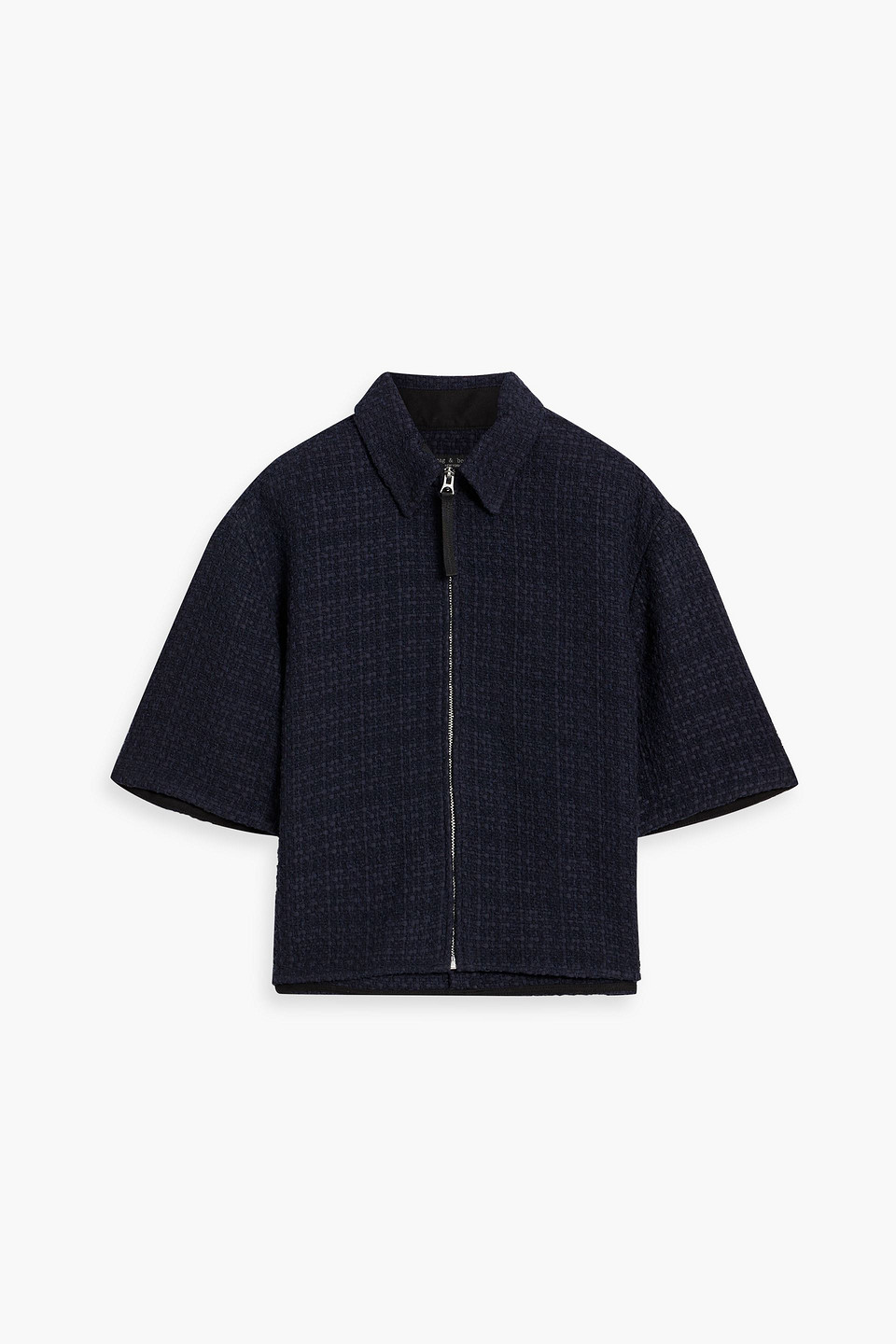 Rag & Bone Junie Tweed Zip Top In Navy