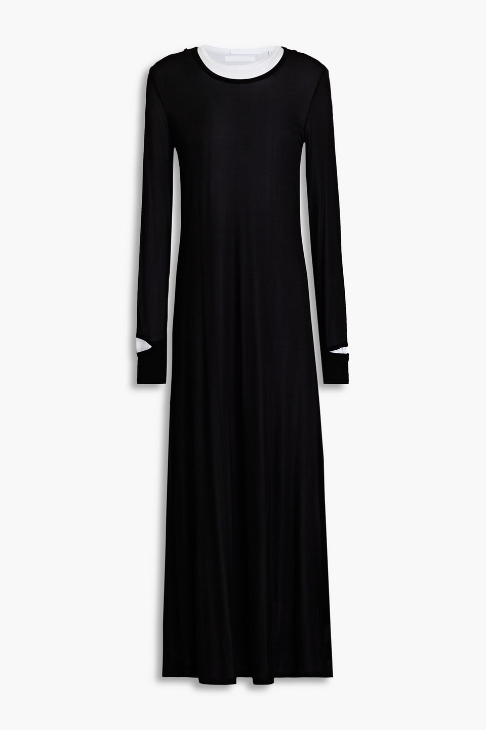 Helmut Lang Mehrlagiges Maxikleid Aus Cupro In Schwarz