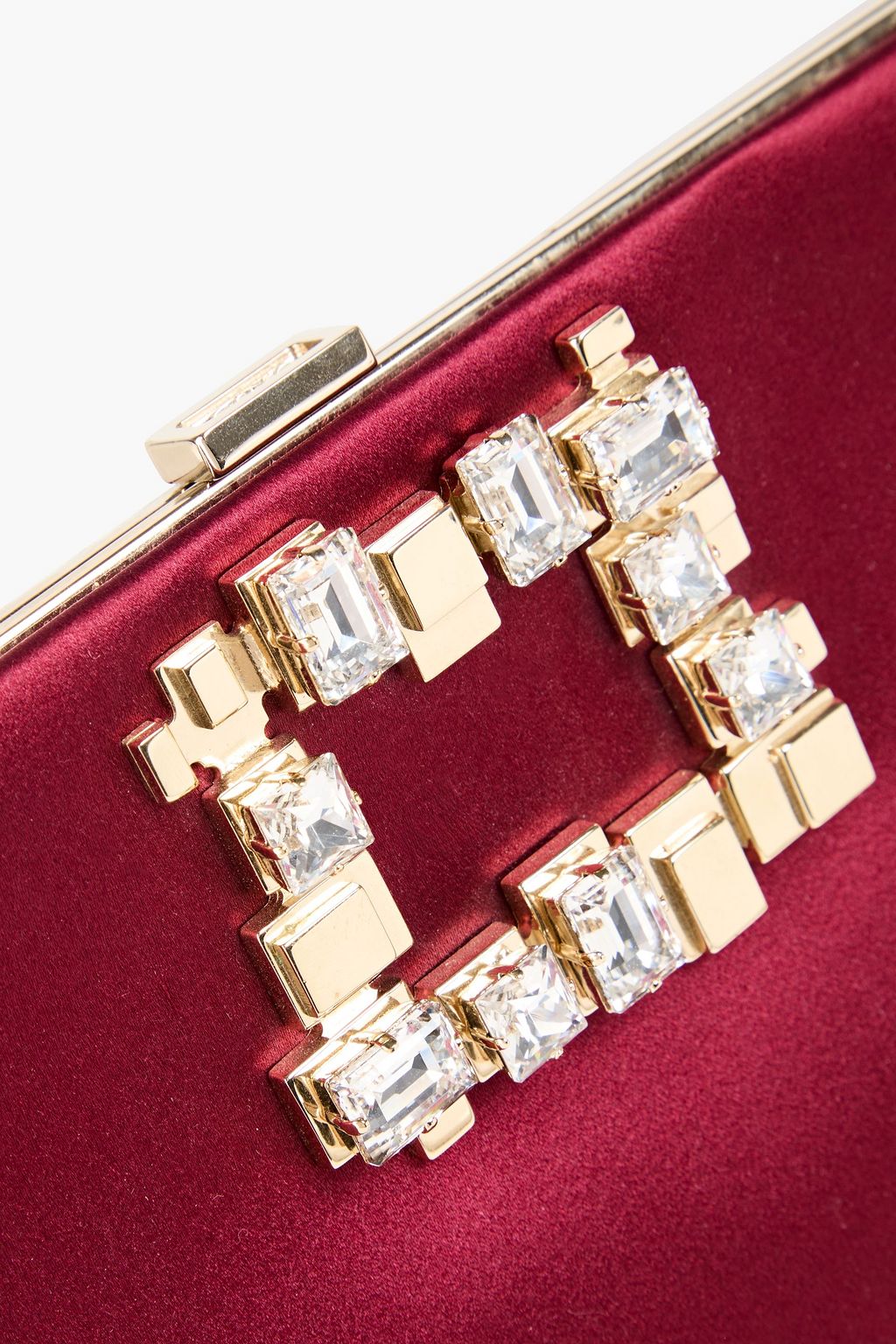 ROGER VIVIER Clutch aus Satin mit Kristallverzierung