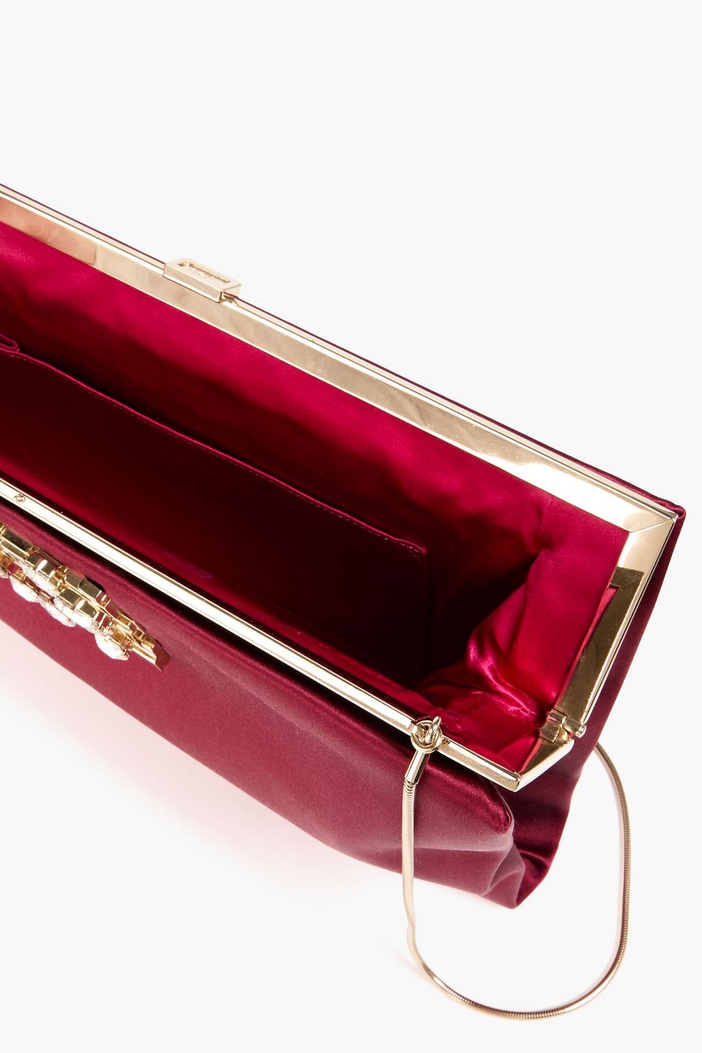 ROGER VIVIER Clutch aus Satin mit Kristallverzierung