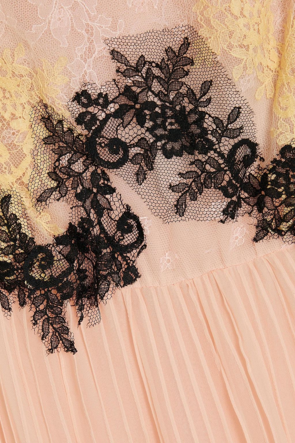 VALENTINO GARAVANI Maxikleid aus Seiden-Voile mit schnurgebundenen Spitzeneinsätzen