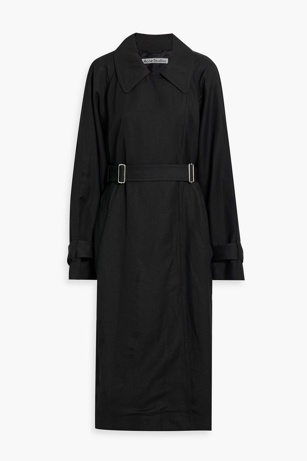 ACNE STUDIOS Belted wool and hemp blend twill trench coat THE OUTNET