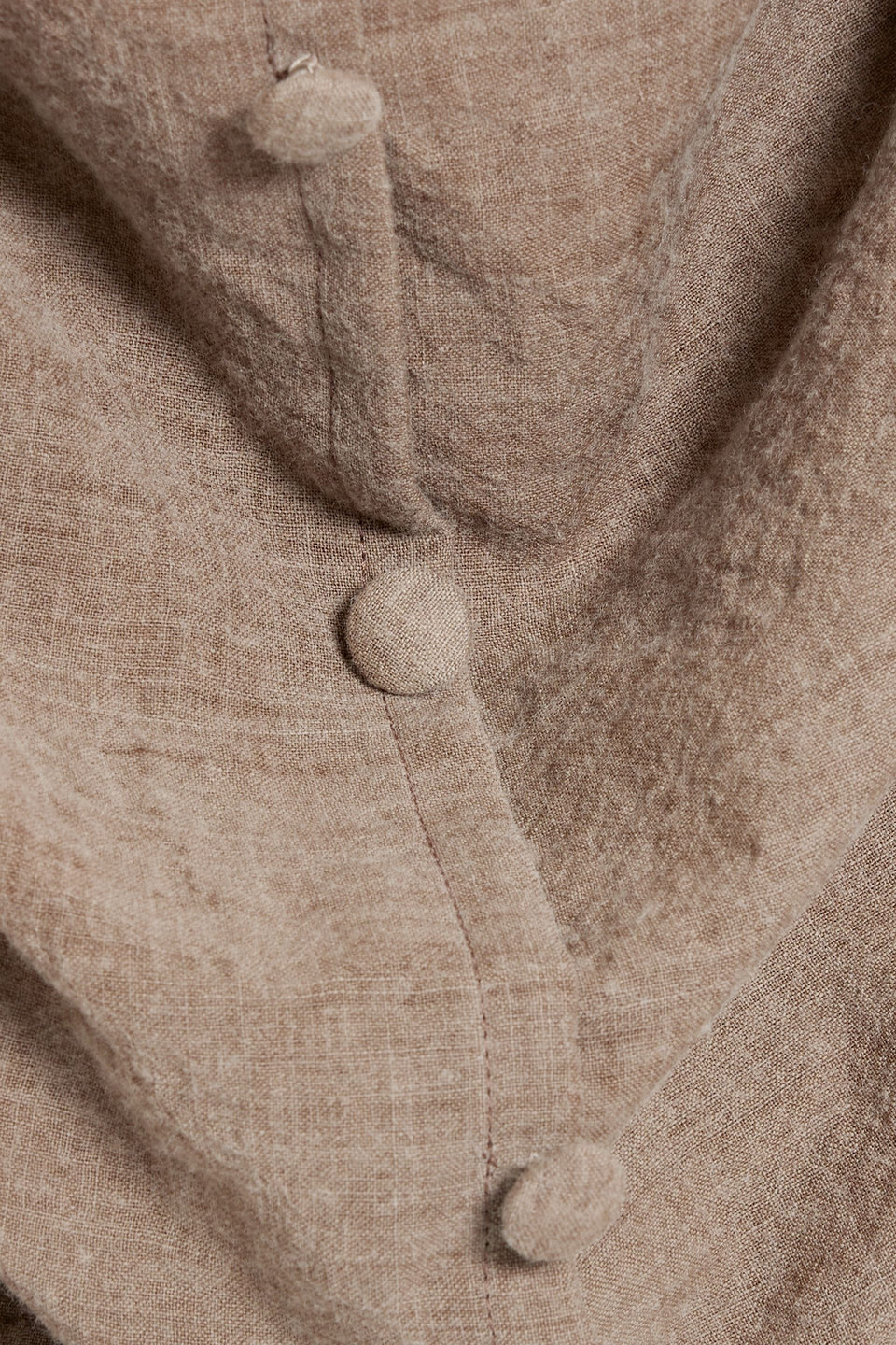 Shop Acne Studios Ruched Wool-blend Midi Dress In Taupe