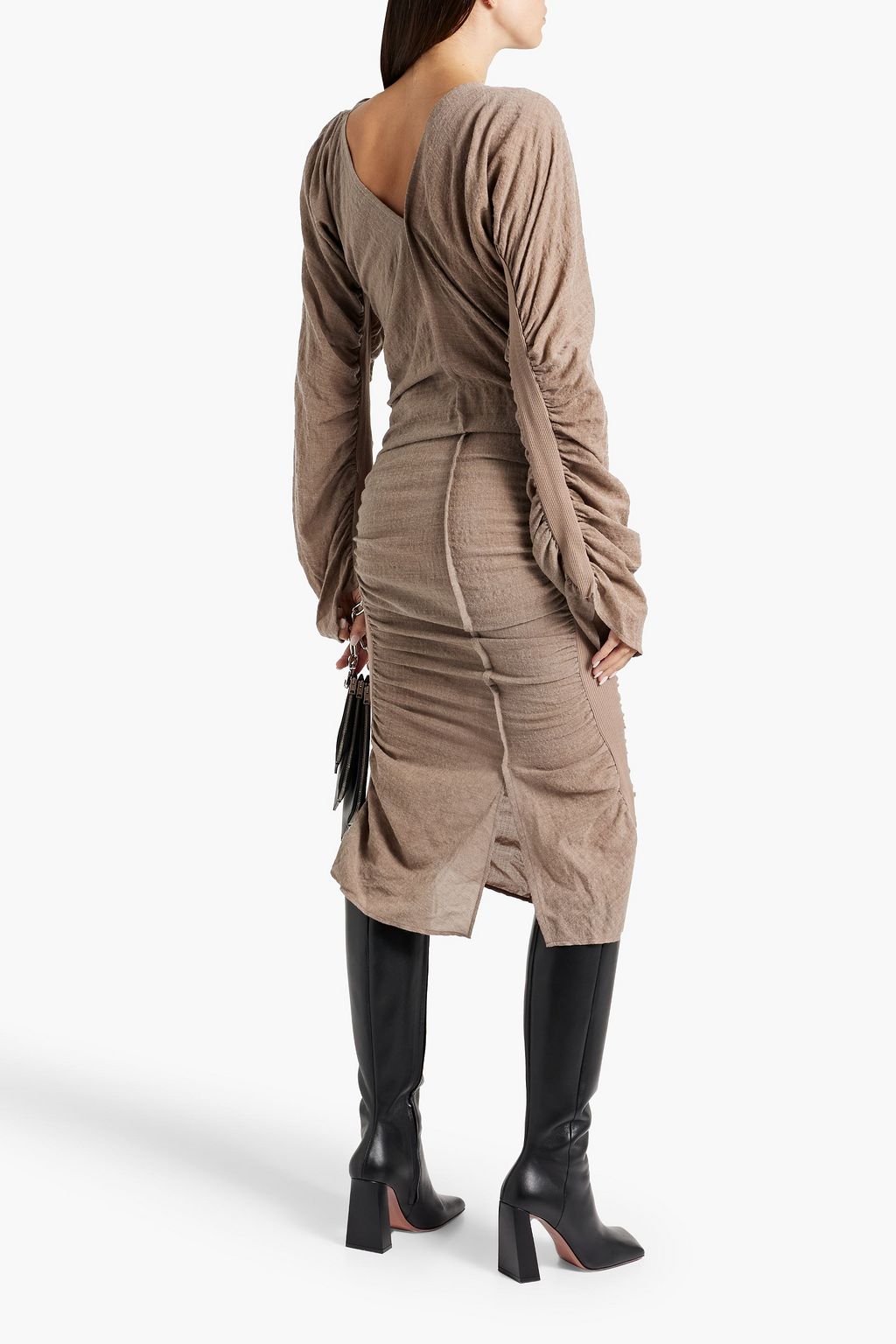 ACNE STUDIOS Ruched wool-blend midi dress