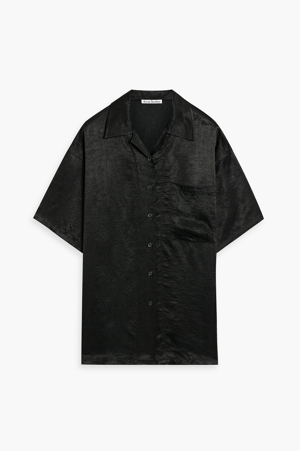Acne Studios Crinkled-satin Shirt In Black