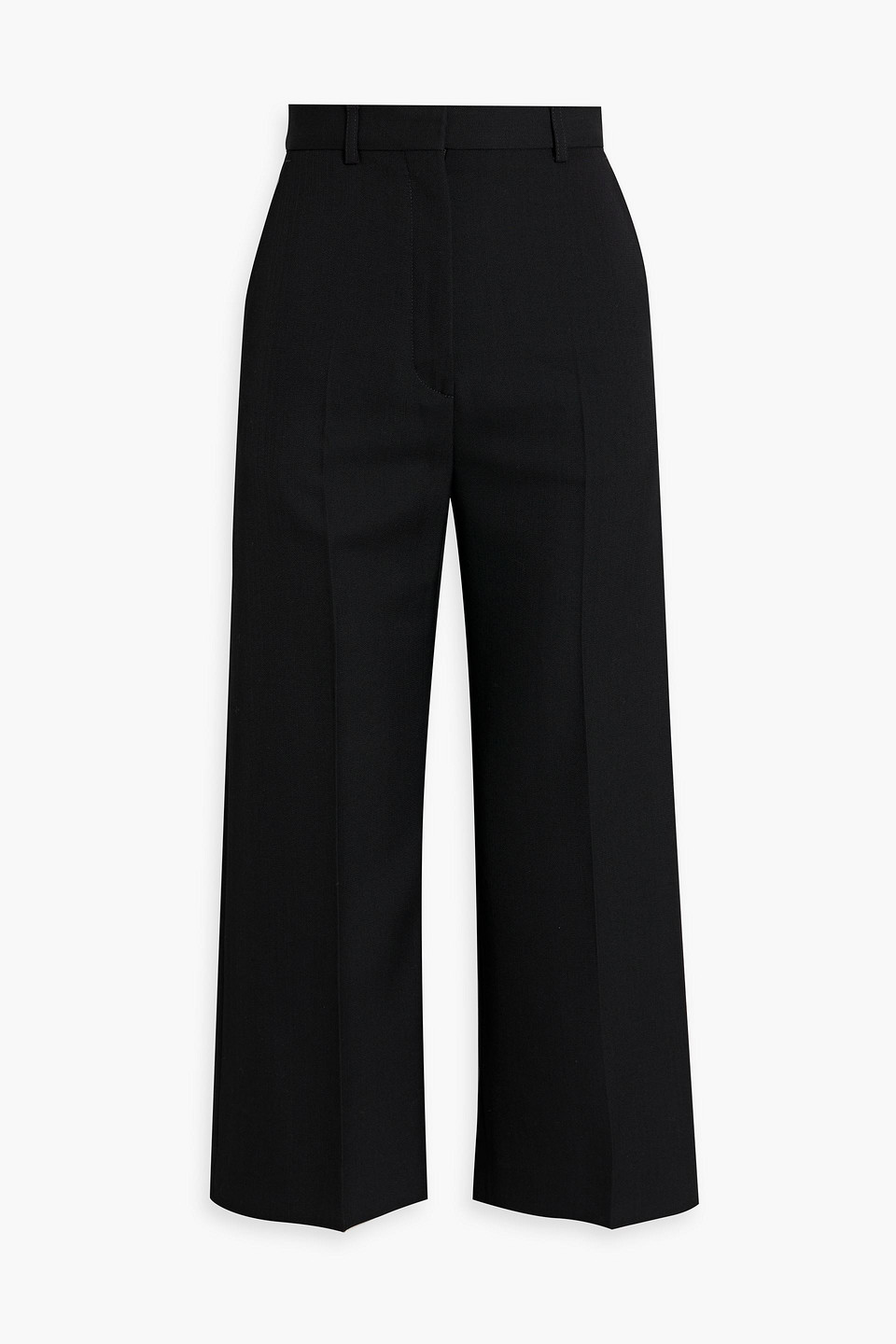 Cropped grain de poudre wide-leg pants