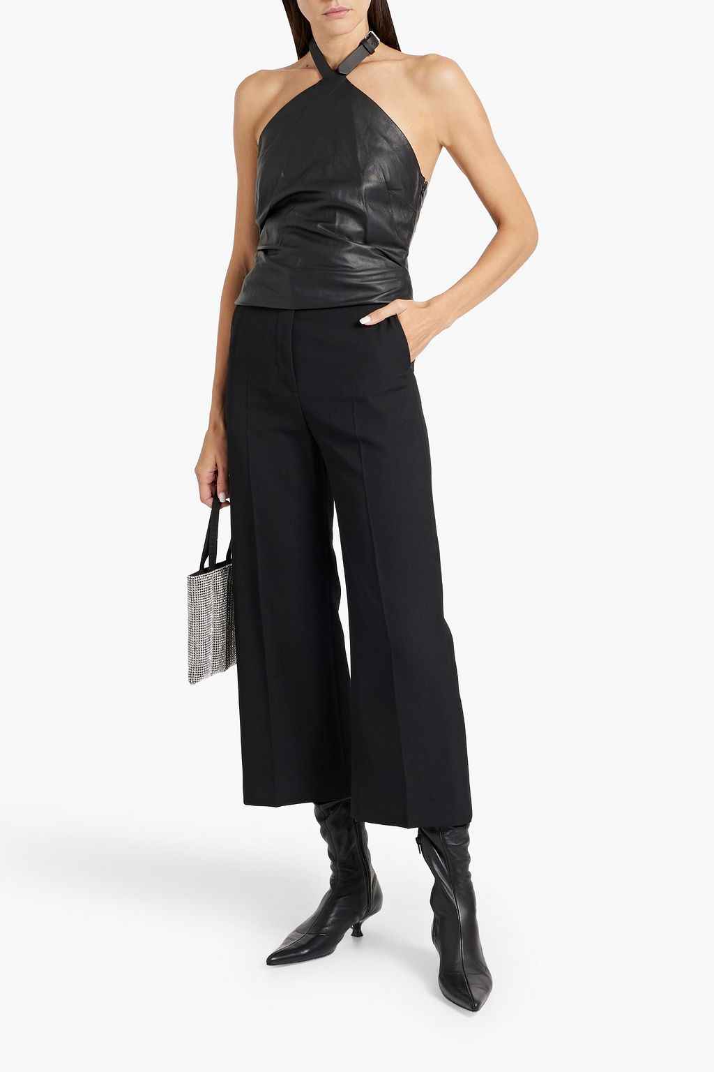 ACNE STUDIOS Cropped grain de poudre wide-leg pants