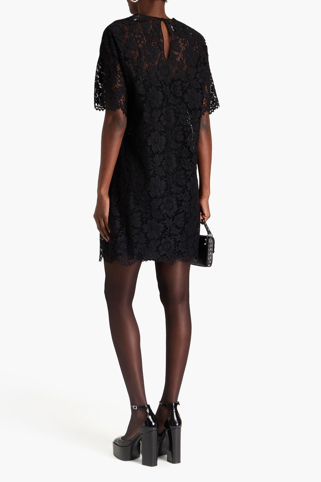 VALENTINO GARAVANI Embellished corded lace mini dress