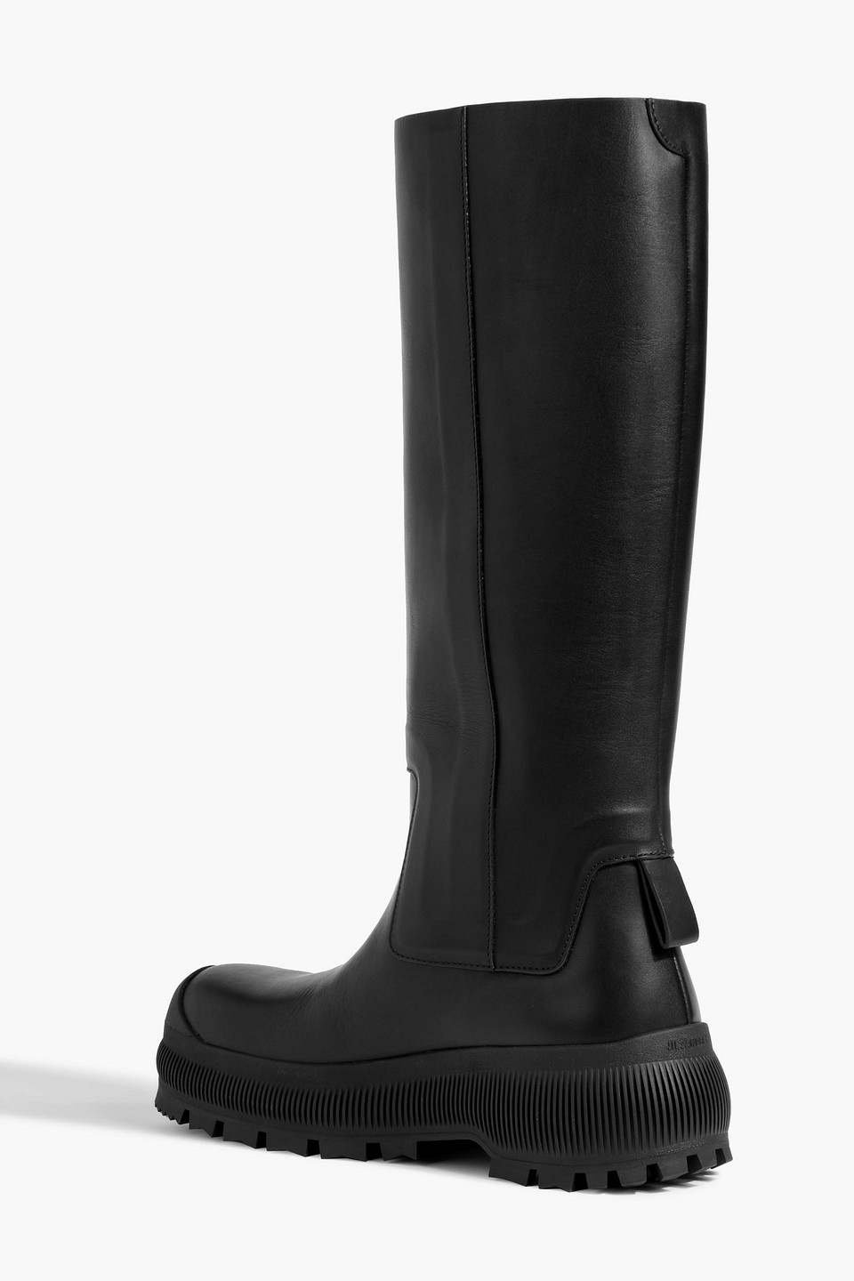 Jil Sander Leather Knee Boots In Black