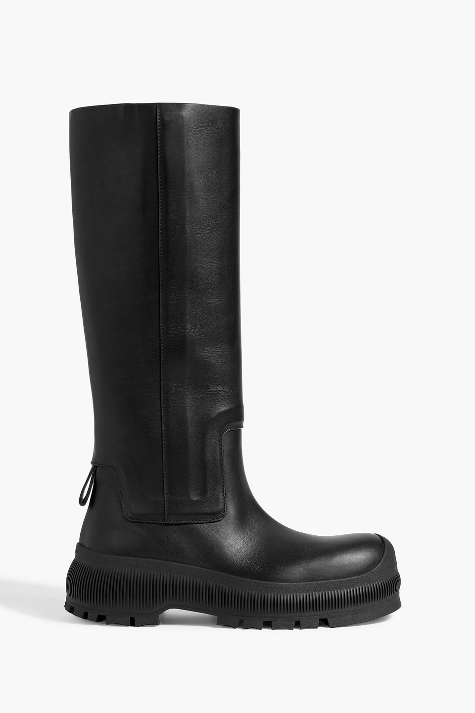 Jil Sander Leather Knee Boots In Black