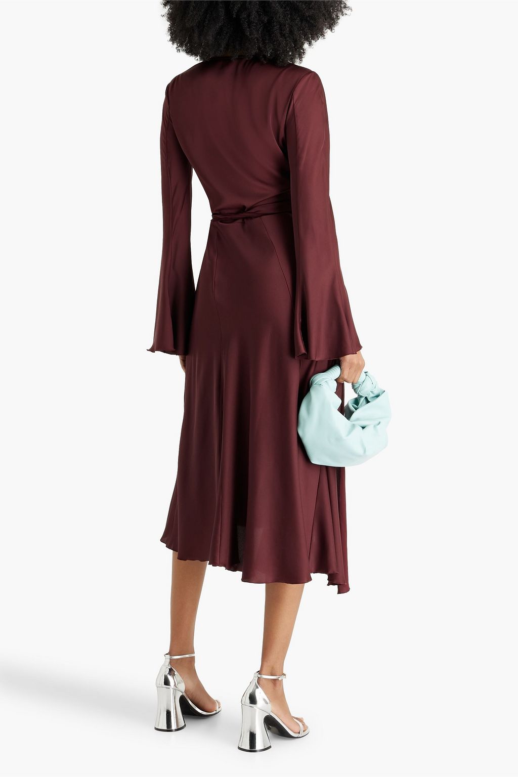 ACNE STUDIOS Wrap-effect satin midi dress