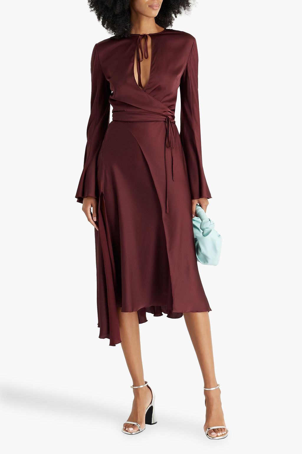 ACNE STUDIOS Wrap-effect satin midi dress