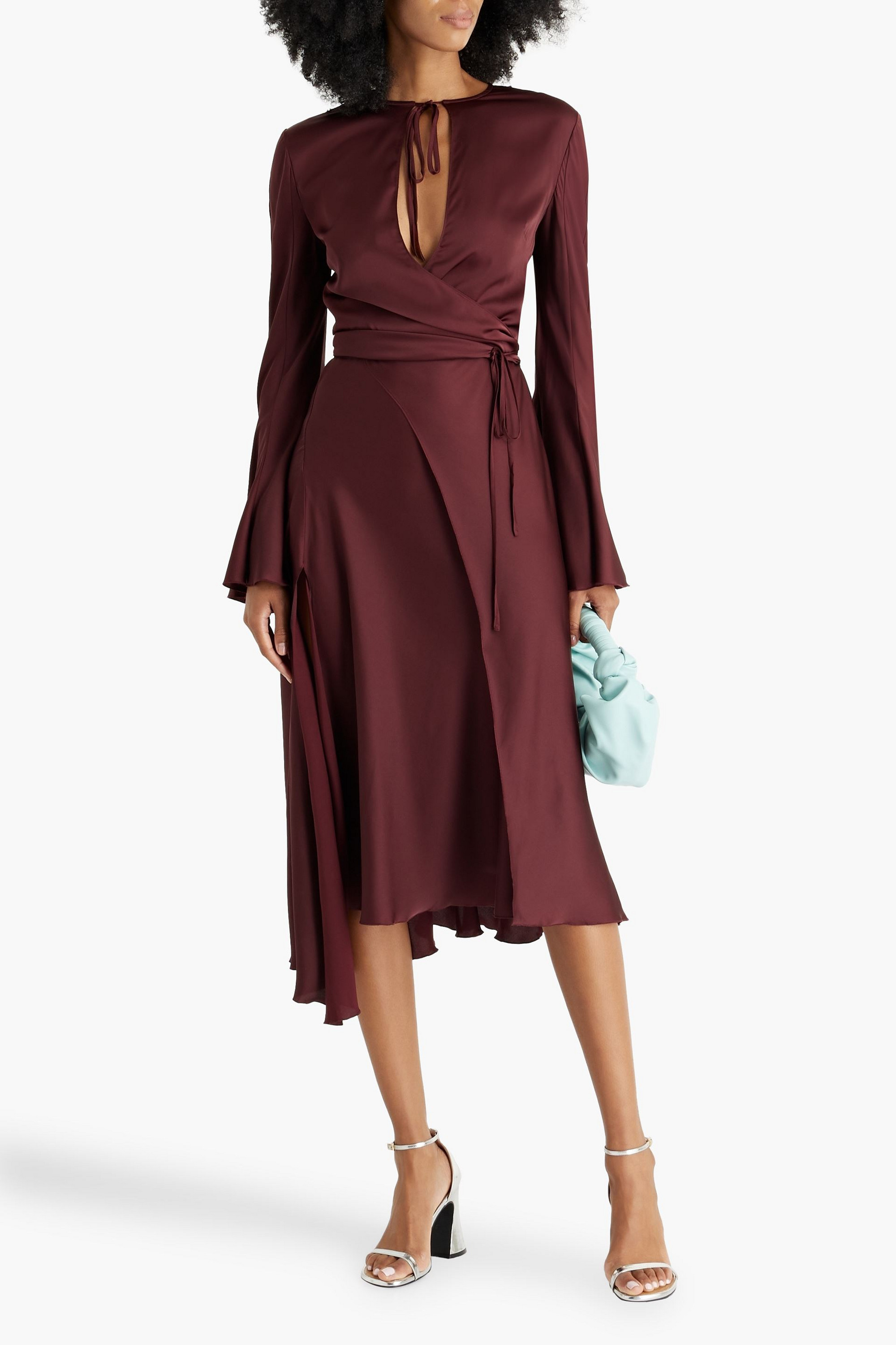 Acne Studios Wrap-effect satin midi dress