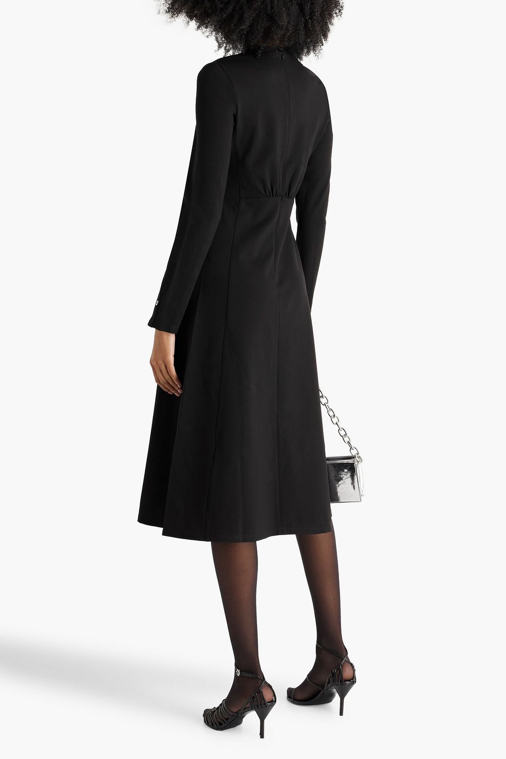 3.1 PHILLIP LIM Gathered snap-detailed ponte midi dress