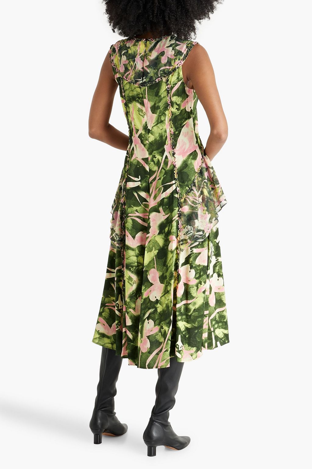 3.1 PHILLIP LIM Ruffled floral-print georgette and crepe midi dress