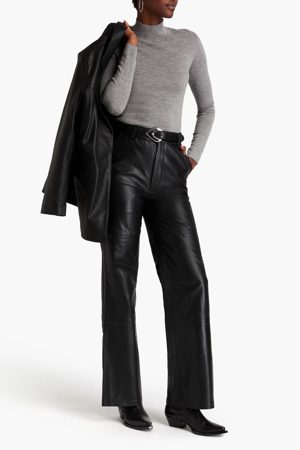 DEADWOOD Flynn Hose mit weitem Bein aus Leder