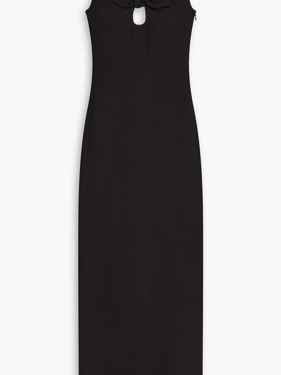cutout bow-detailed crepe midi dress